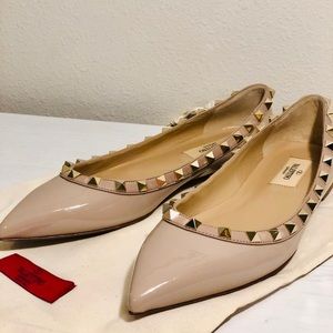AUTHENTIC VALENTINO | Rockstud Ballet Flats Poudre